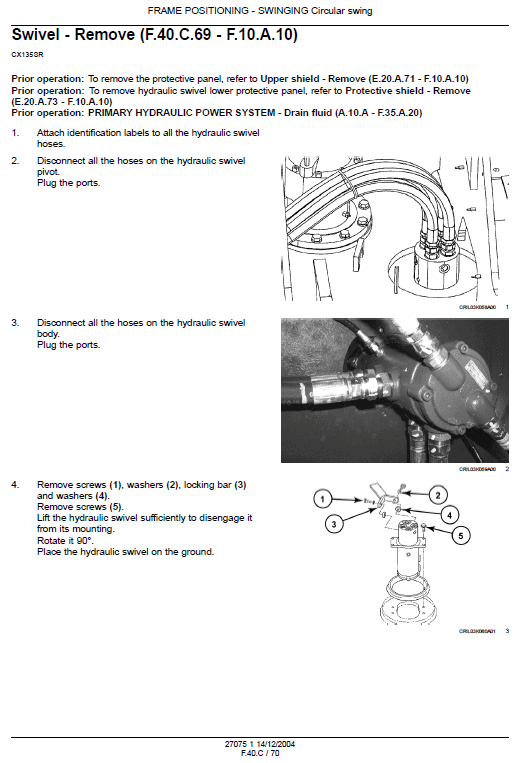 Case CX135SR Crawler Excavator Pdf Repair Service Manual (Pb. No. 84173293A) 3