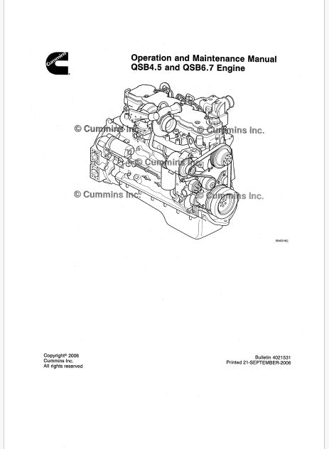Cummins QSB4.5 and QSB6.7 Engine Pdf Operation & Maintenance Manual (Tier 3)
