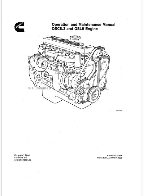 Cummins QSC8.3 and QSL9 Series Engine Pdf Operation and Maintenance Manual