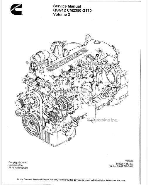 Cummins QSG12 XM2350 G110 Engine Pdf Repair Service Manual (volume 2)