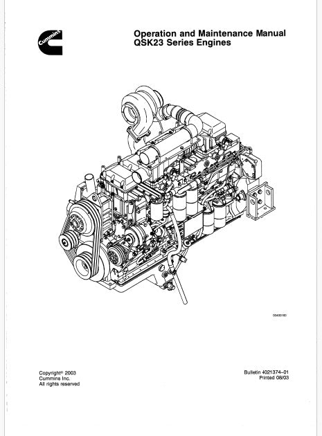 Cummins QSK23 Series Engine Pdf Operation and Maintenance Manual