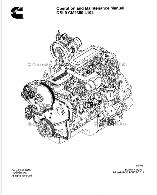 Cummins QSL9 CM2350 L102 Engine Pdf Operation & Maintenance Manual