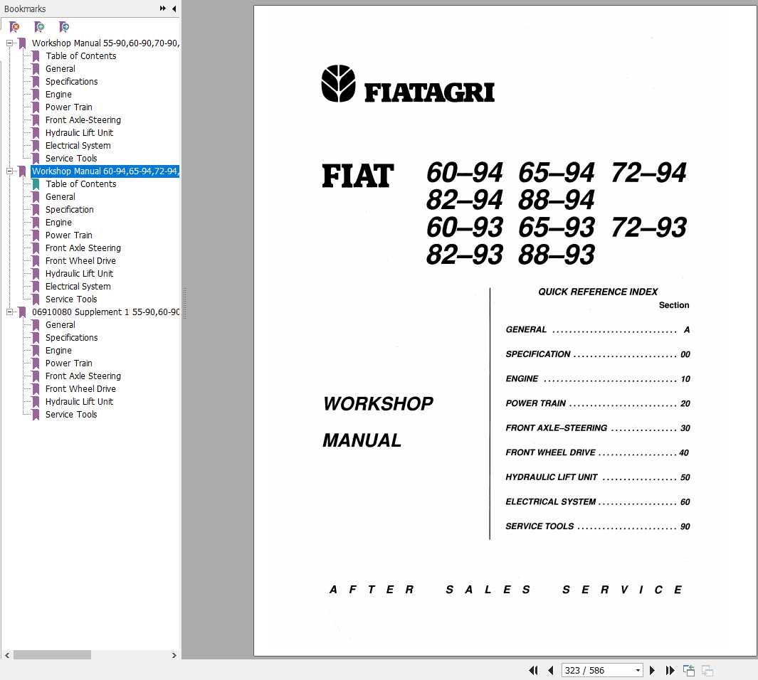 Fiat Series 90 93 94 Series Tractors Pdf Repair Service Manual (06910079)