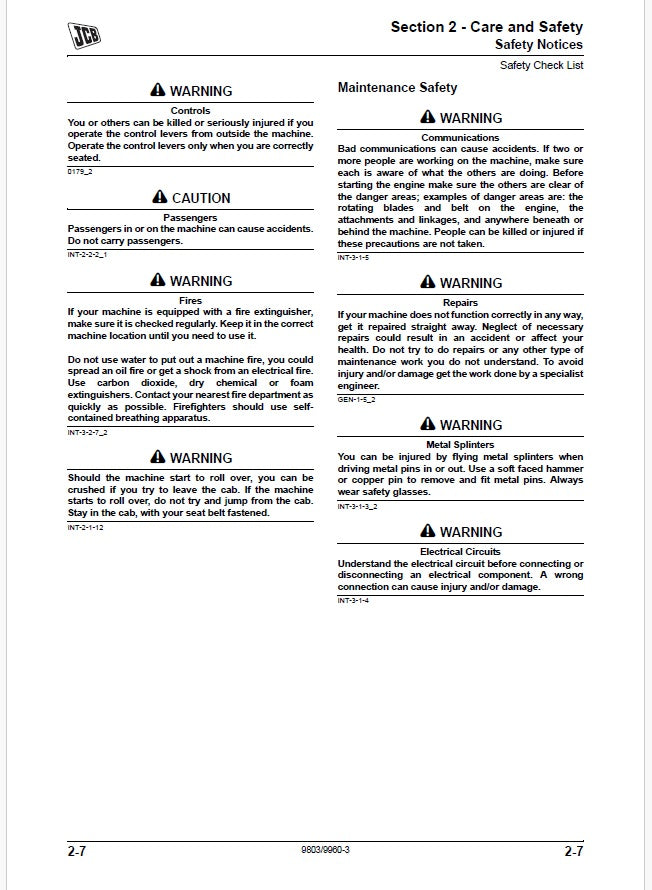 JCB Backhoe Loader Repair Service Manual PDF