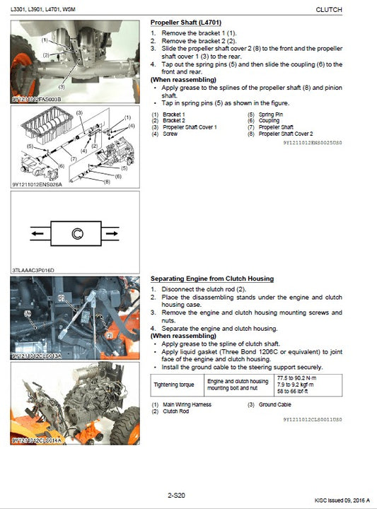 Kubota M4700, M5400, M5400DT N Tractor Pdf Repair Service Manual
