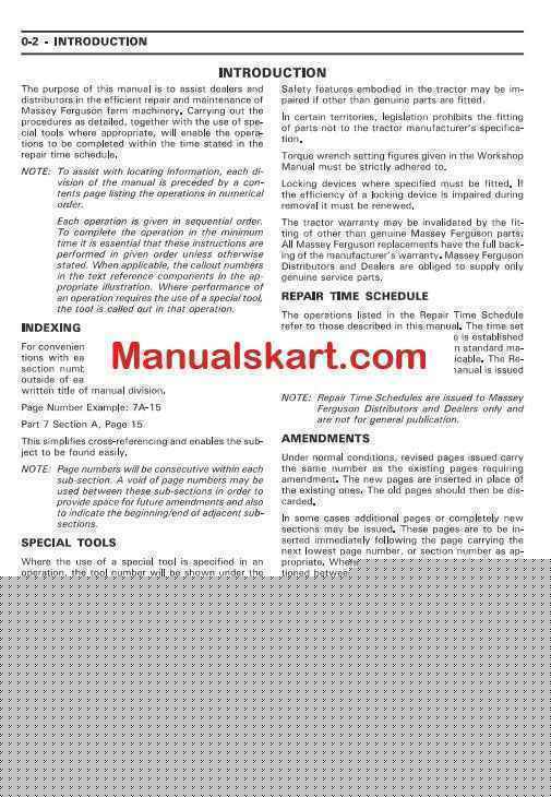 Massey Ferguson 9895 Rotary Combine Pdf Repair Service Manual (EFFECTIVE S/N HUC8101 AND LATER)