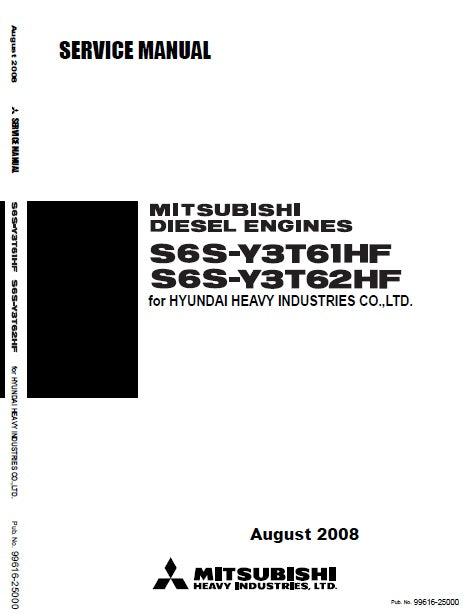 Mitsubishi S6S-Y3T61HF, S6S-Y3T62HF Diesel Engine Pdf Repair Service Manual