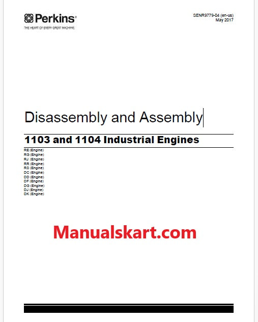 Perkins 1103 and 1104 Industrial Engines Pdf Disassembly and Assembly Manual