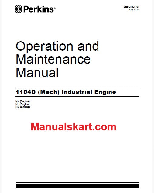 Perkins 1104D (Mech) Industrial Engines Pdf Operation and Maintenance Manual