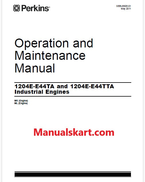 Perkins 1204E-E44TA and 1204E-E44TTA Industrial Engines Pdf Operation and Maintenance Manual