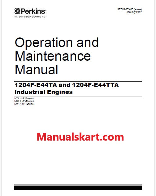 Perkins 1204F-E44TA and 1204F-E44TTA Industrial Engines Pdf Operation and Maintenance Manual