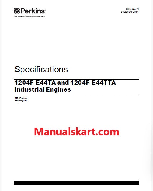 Perkins 1204F-E44TA and 1204F-E44TTA Industrial Engines Pdf Specifications Manual