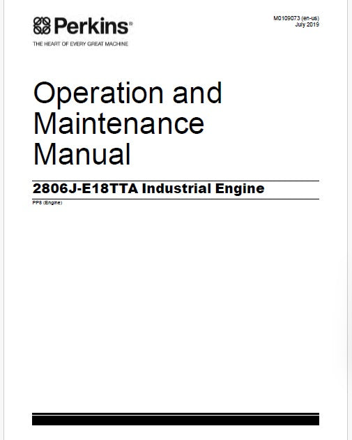 Perkins 2806J-E18TTA Industrial Engine Pdf Operation and Maintenance Manual