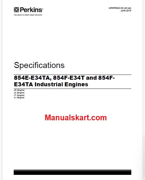 Perkins 854E-E34TA, 854F-E34T and 854F-E34TA Industrial Engines Pdf Specifications Manual
