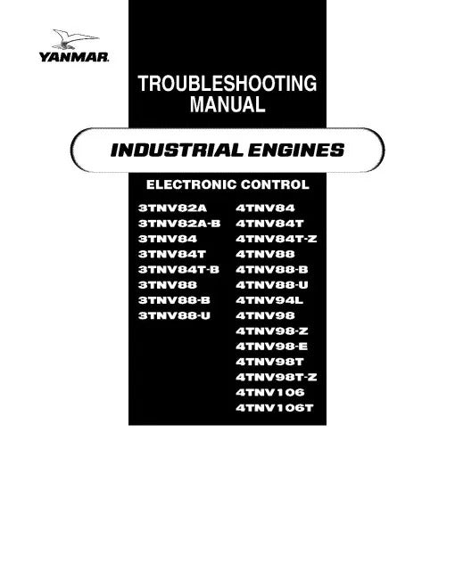 Yanmar 3TNV82A, 3TNV84, 3TNV88, 4TNV106, 4TNV84, 4TNV88, 4TNV94L, 4TNV98 Diesel Engines Pdf Repair Service Manual (0DTNV-G00600)