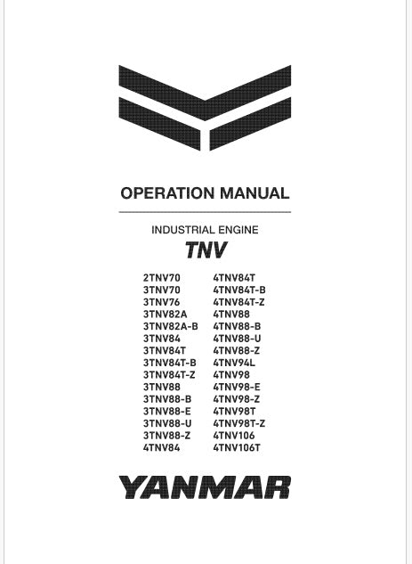 Yanmar TNV Series Industrial Engine Pdf Operation manual