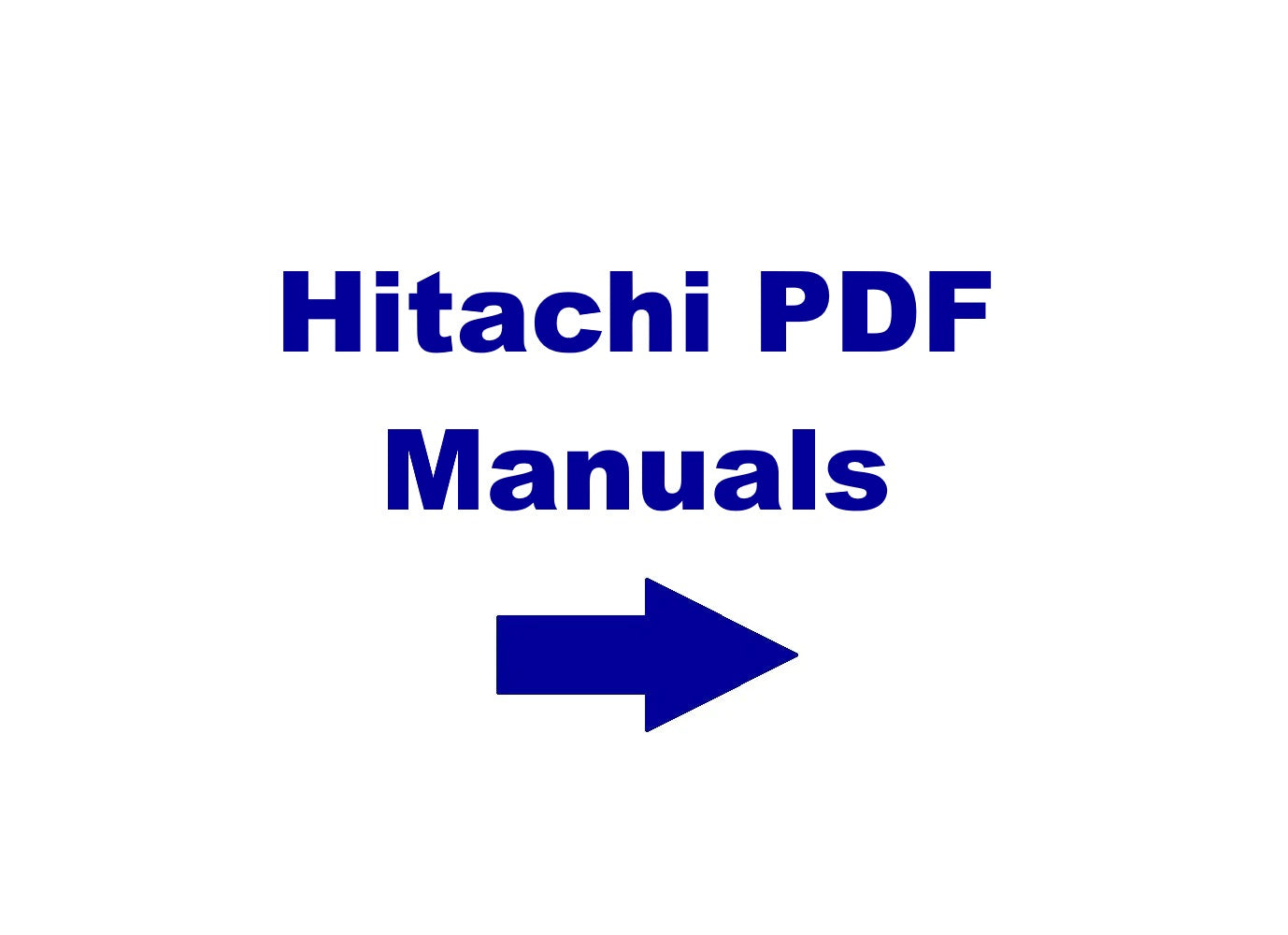 Hitachi All Equipment’s PDF Manuals