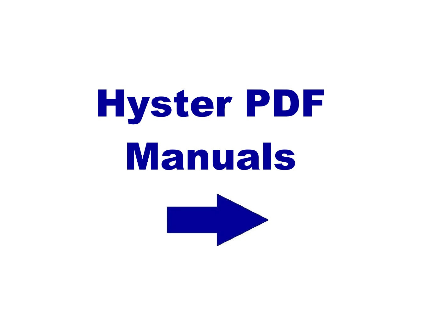 Hyster All Equipment PDF Manuals