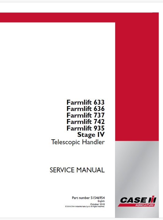 Case IH Farmlift 633–935 Telescopic Handler Service Manual PDF