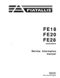 Fiat FE18, FE20 and FE28 Crawler Excavators Pdf Information Service Manual (73141432)