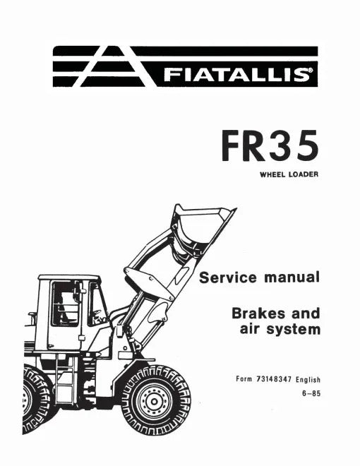Fiat FR35 Wheeled Loaders Pdf Repair Service Manual (73157597)