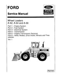 Ford A62, A64 and A66 4WD Wheeled Loaders Pdf Repair Service Manual (40006230-SE3450)