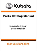 Kubota W5021-SCE Walk Behind Mower Parts Catalog Pdf Manual