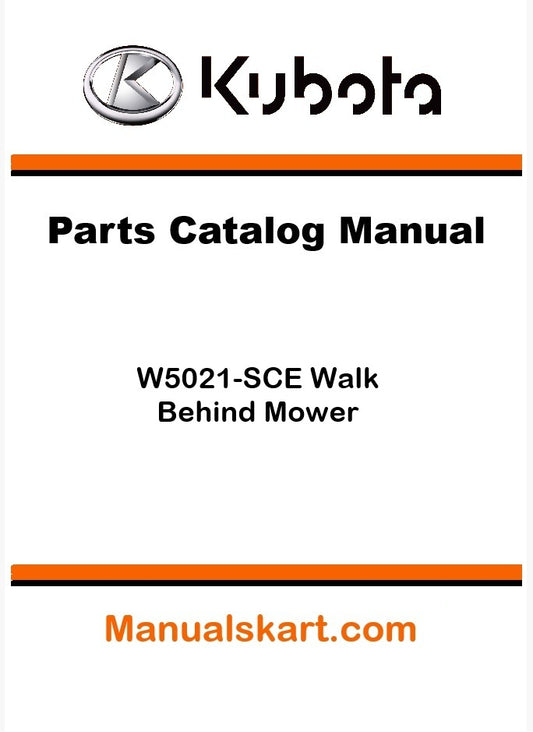 Kubota W5021-SCE Walk Behind Mower Parts Catalog Pdf Manual