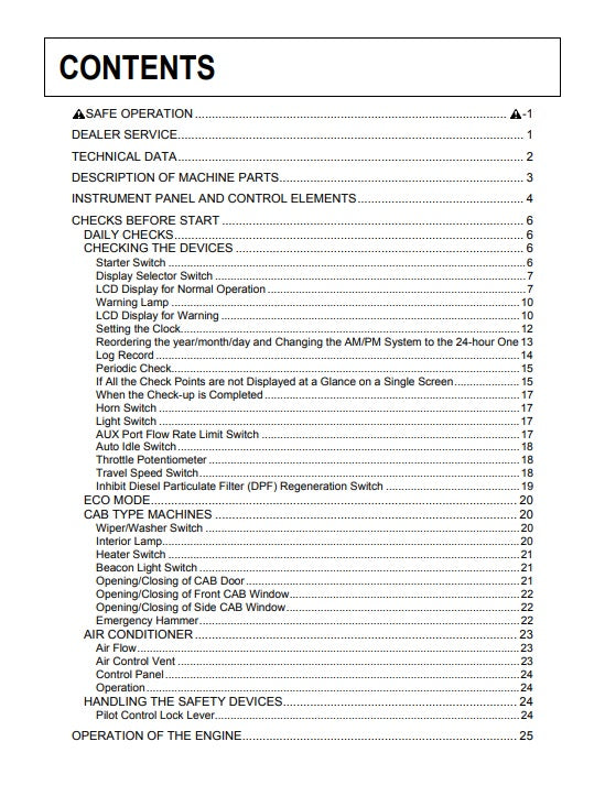 Kubota KX040-4 Excavator Pdf Operator Manual 2