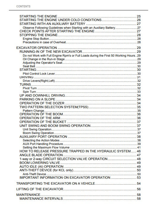 Kubota KX040-4 Excavator Pdf Operator Manual
