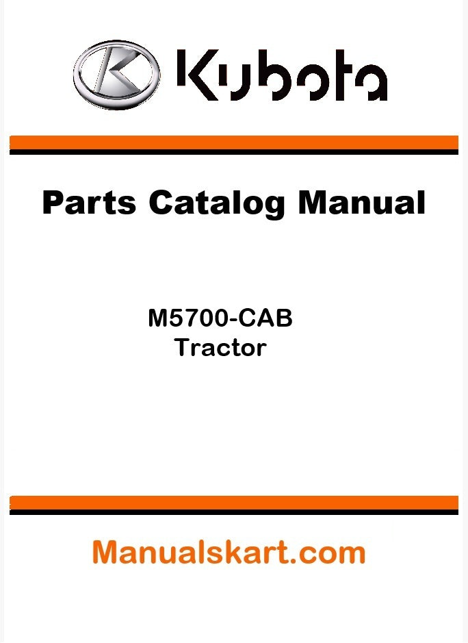 Kubota M5700-CAB Tractor Parts Catalog Pdf Manual