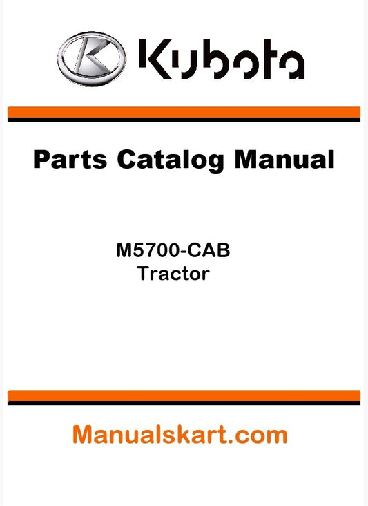 Kubota M5700-CAB Tractor Parts Catalog Pdf Manual