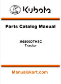 Kubota M6800DTHSC Tractor Parts Catalog Pdf Manual