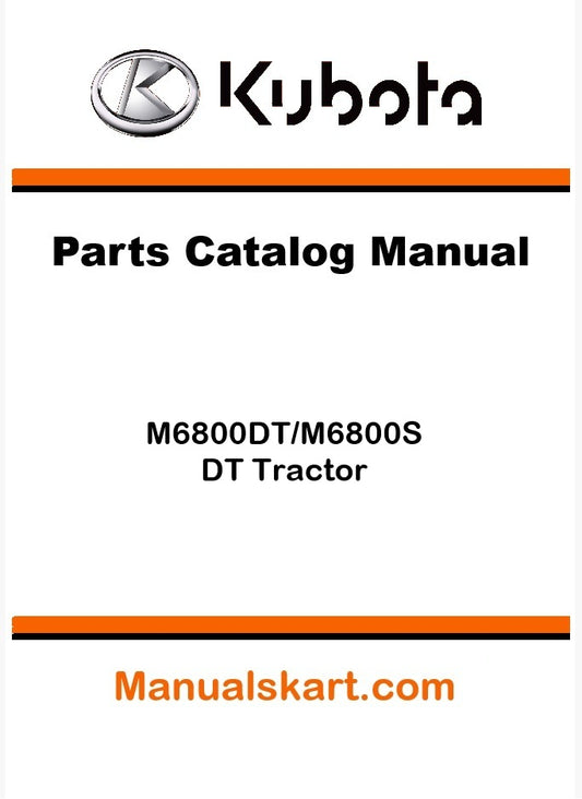 Kubota M6800DT/M6800SDT Tractor Parts Catalog Pdf Manual
