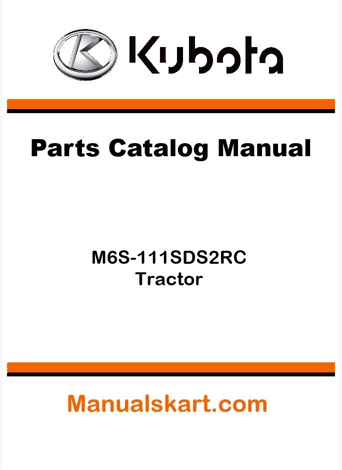 Kubota M6S-111SDS2RC Tractor Parts Catalog Pdf Manual