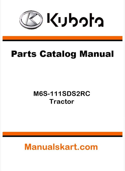 Kubota M6S-111SDS2RC Tractor Parts Catalog Pdf Manual