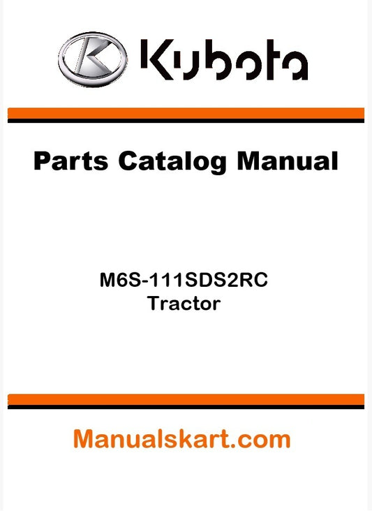 Kubota M6S-111SDS2RC Tractor Parts Catalog Pdf Manual