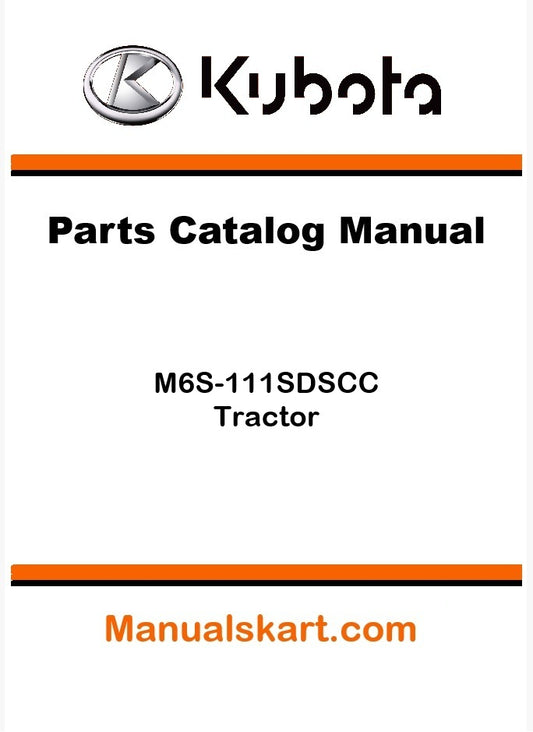 Kubota M6S-111SDSCC Tractor Parts Catalog Pdf Manual