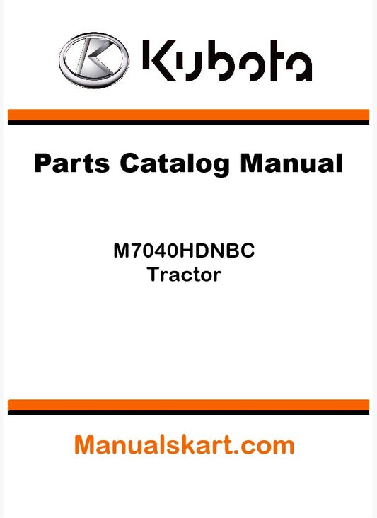 Kubota M7040HDNBC Tractor Parts Catalog Pdf Manual