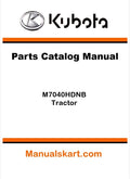 Kubota M7040HDNB Tractor Parts Catalog Pdf Manual