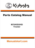 Kubota M7040SUHD Tractor Parts Catalog Pdf Manual