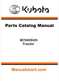 Kubota M7040SUH Tractor Parts Catalog Pdf Manual