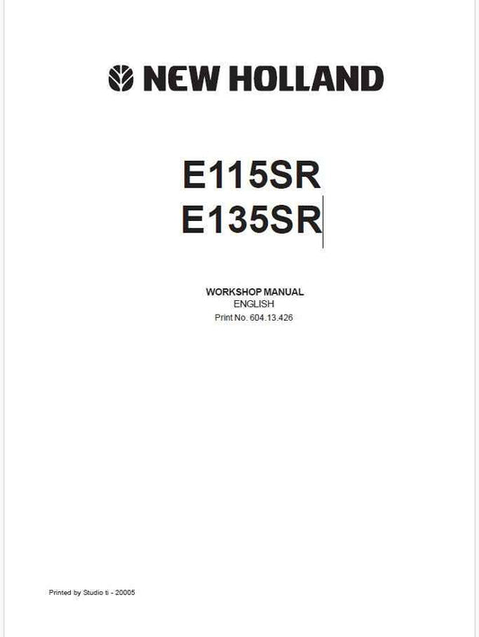 New Holland E115SR, E135SR Crawler Excavator Pdf Repair Service Manual