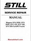 Still Wagner EFU 2000, EFU 3000, EFV 125, EFV 160, EFV 200 Forklift Trucks Pdf Repair Service Manual
