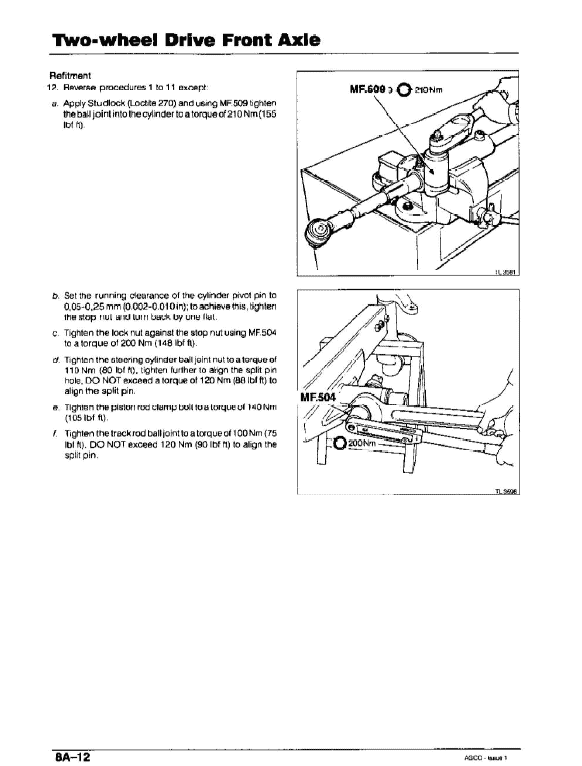 AGCO Allis 8745, 8765 Tractors Pdf Repair Service Manual