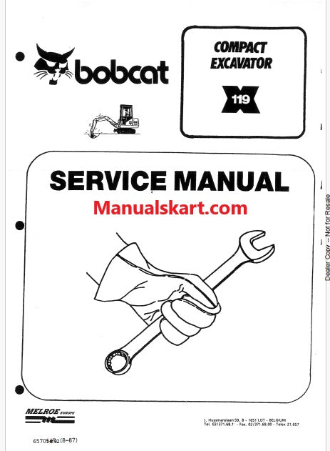 Bobcat 119 Compact Excavator Pdf Repair Service Manual