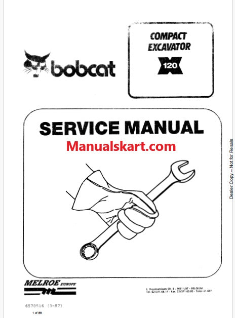 Bobcat 120 Compact Excavator Pdf Repair Service Manual