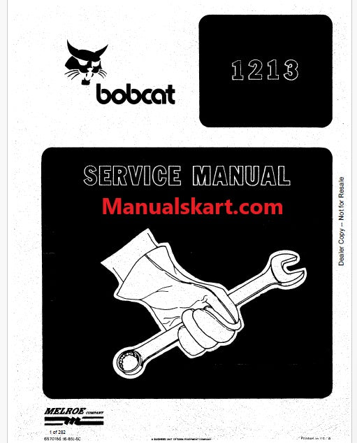 Bobcat 1213 Skid Steer Loader Pdf Repair Service Manual