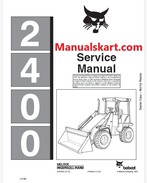 Bobcat 2400 Articulated Loader Pdf Repair Service Manual