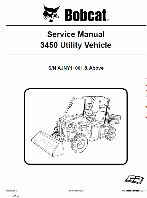 Bobcat 3450 Utility Vehicle Pdf Repair Service Manual